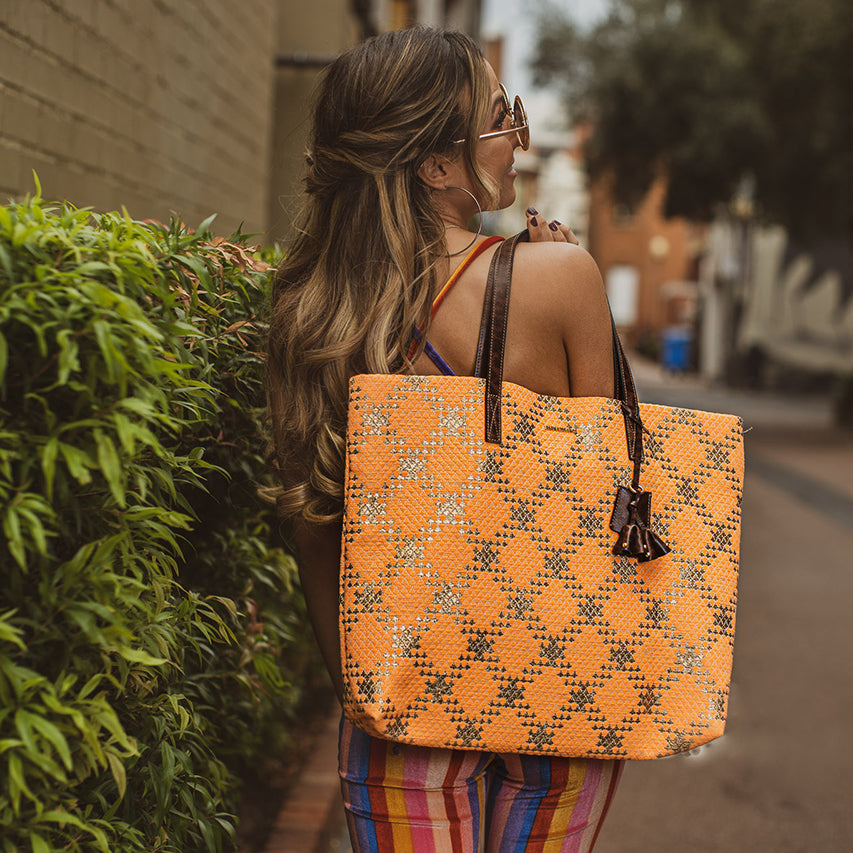 Nancy Tote Orange Diamond