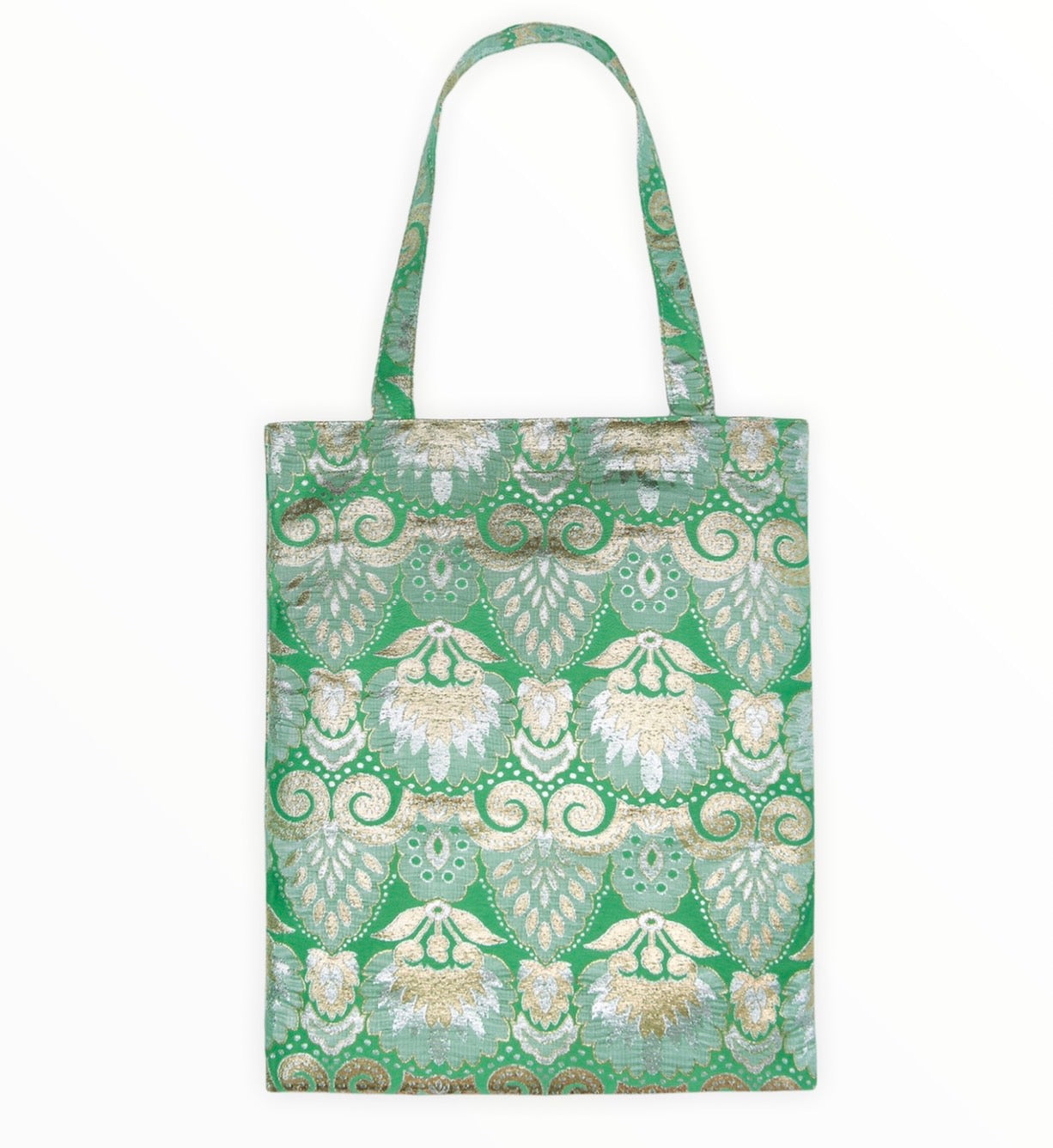 Kay Tote　Green Jacquard Hindu